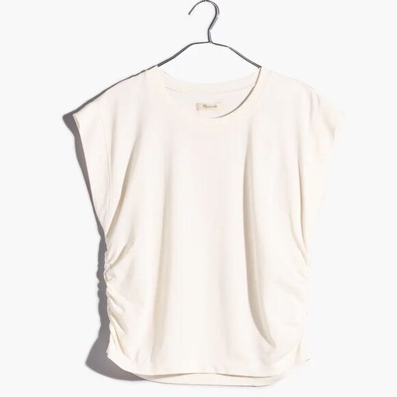 *Flaw-Ink Spot* Madewell NWT Side-Cinch Muscle Tee Size XXS in Lighthouse - Picture 5 of 11